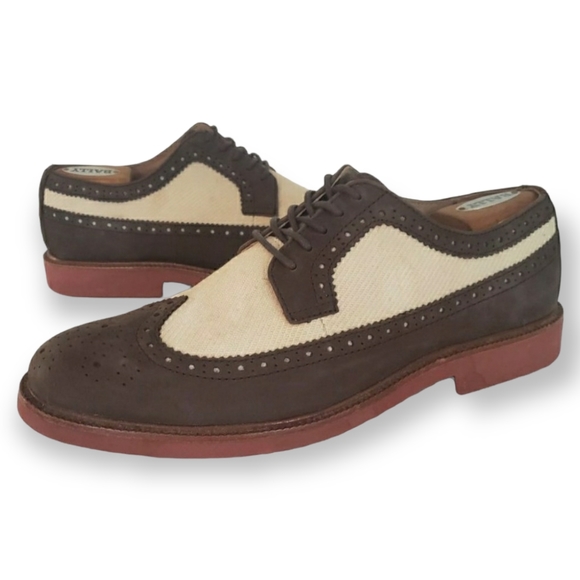 Polo Ralph Lauren Other - POLO Ralph Lauren Suede & Linen Torrington Wingtip Oxford Brogue Derby Shoe 10.5